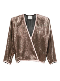 forte forte Froisse Lame Kimono Shirt in poudre - women's blouse - view 5