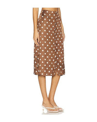Free People - Miranda Satin Polka Dot Midi Skirt