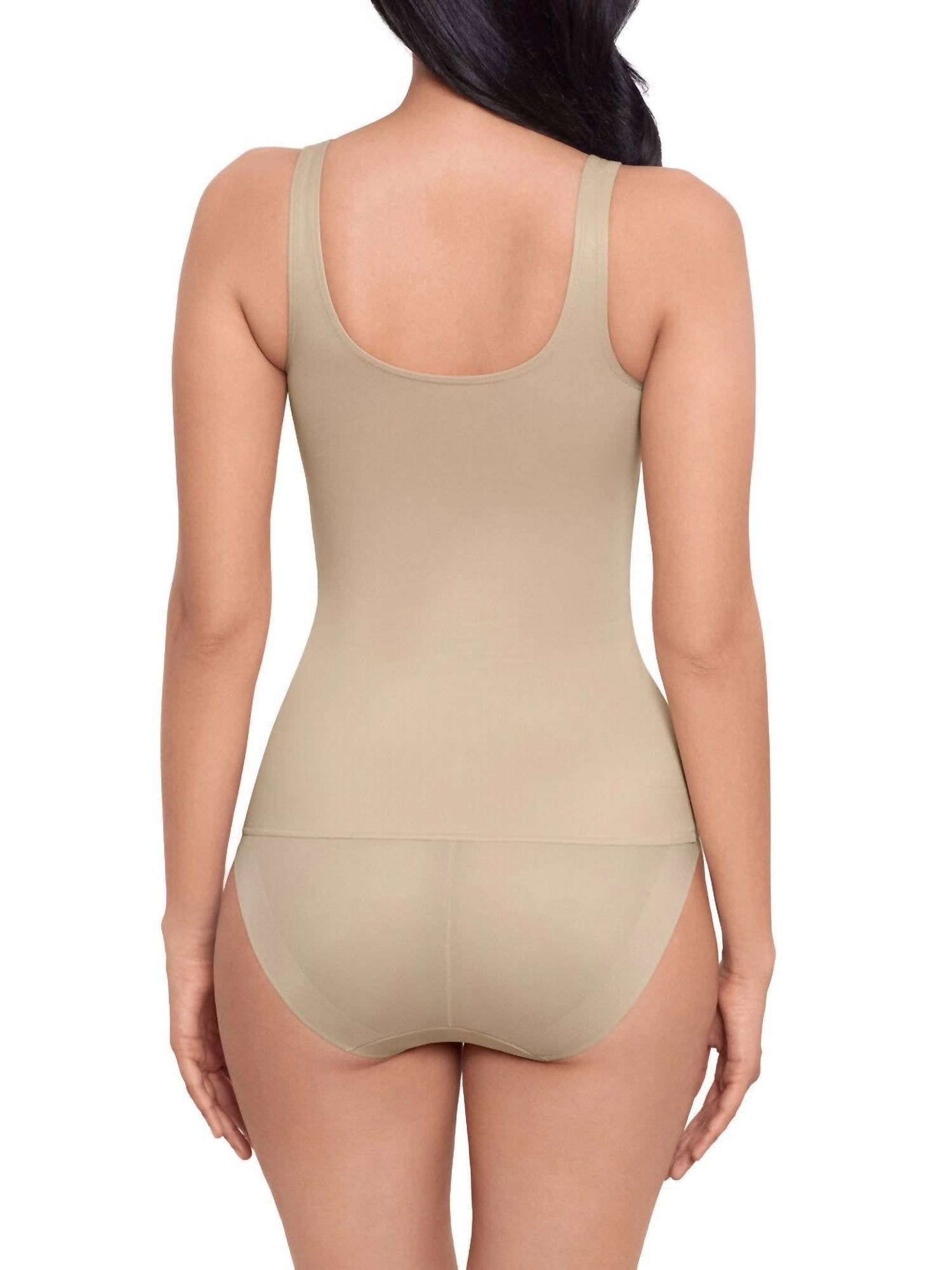 Miraclesuit Comfy Curves Shaping Tank Top in beige - women's tank top - detail view