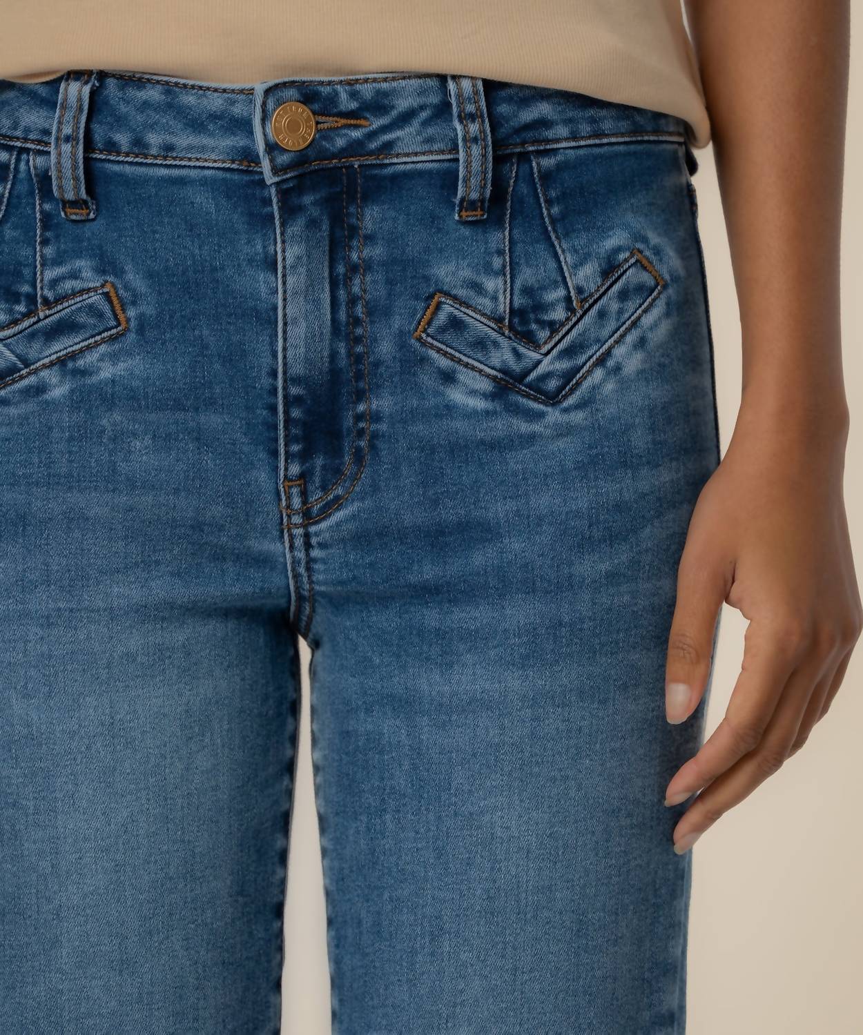 KUT FROM THE KLOTH Kelsey High Rise Ankle Flare Jeans in excitement wash - women's jeans - view 4