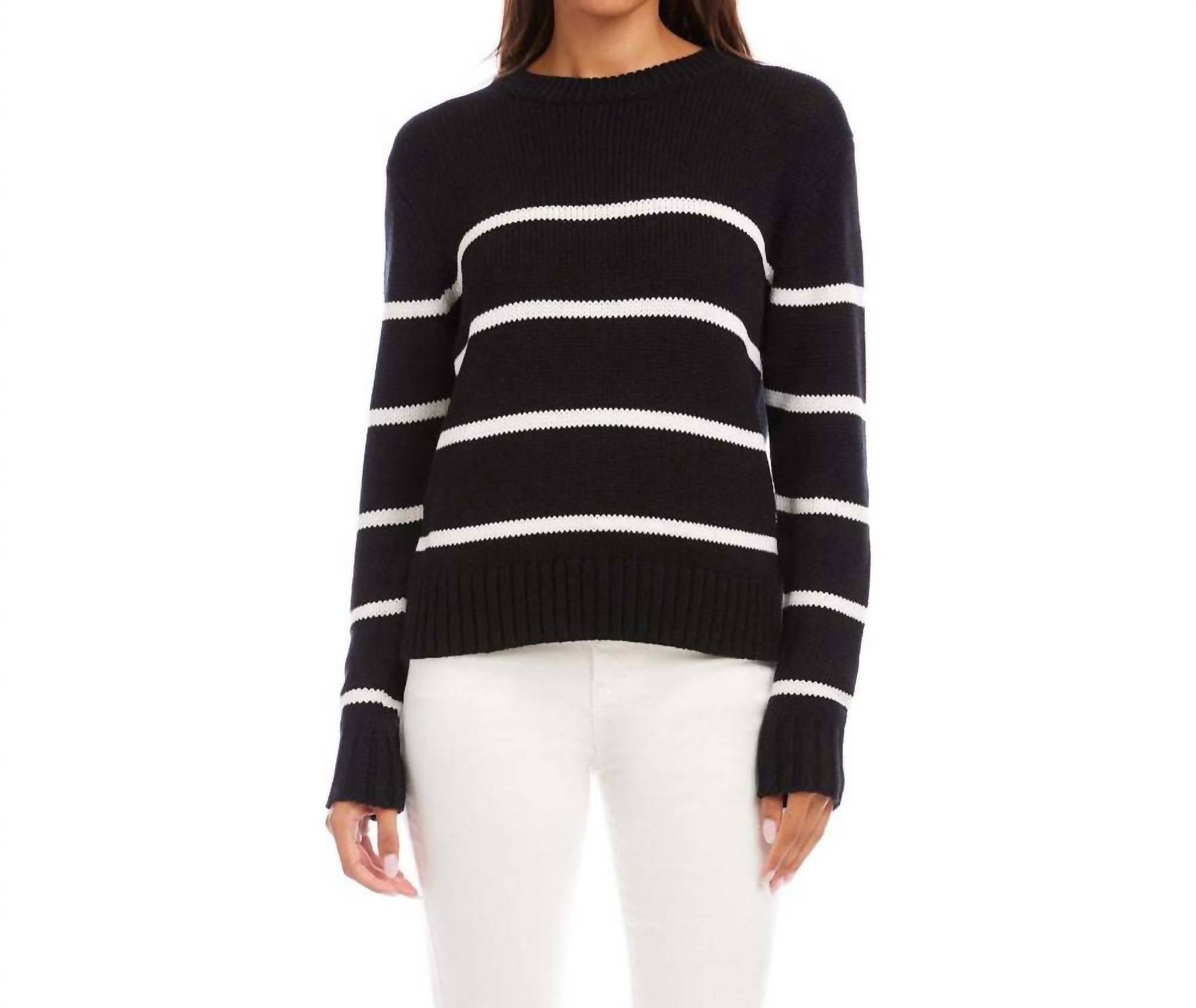 Karen Kane - Stripe Crew Neck Sweater
