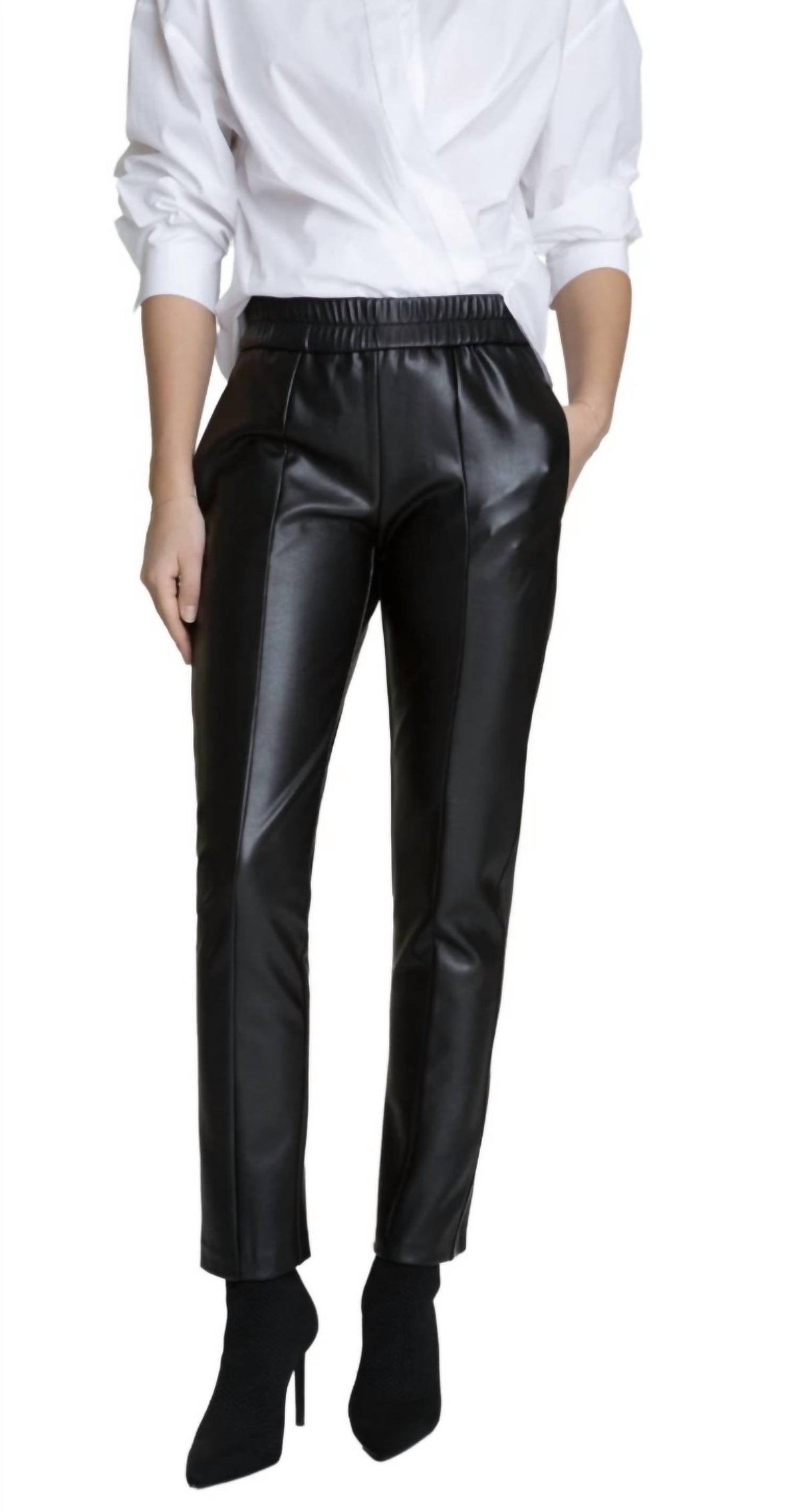 Elliott Lauren - Vegan Leather Pant With Seaming