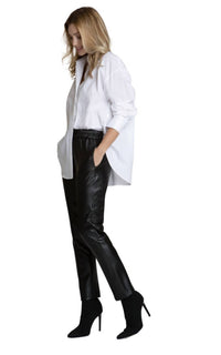 Elliott Lauren - Vegan Leather Pant With Seaming