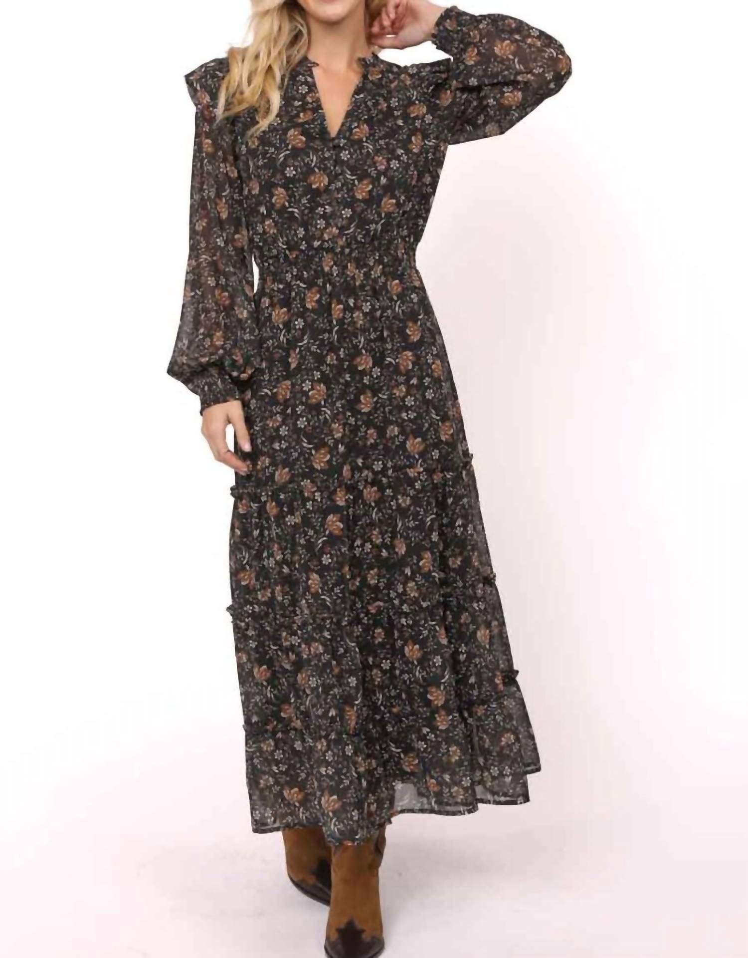 Sadie & Sage - Kathleen Tiered Long Sleeve Dress