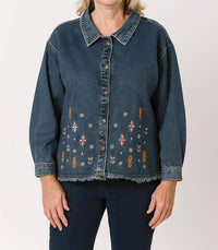 Keren Hart - Embroidered Bloom Denim Jacket