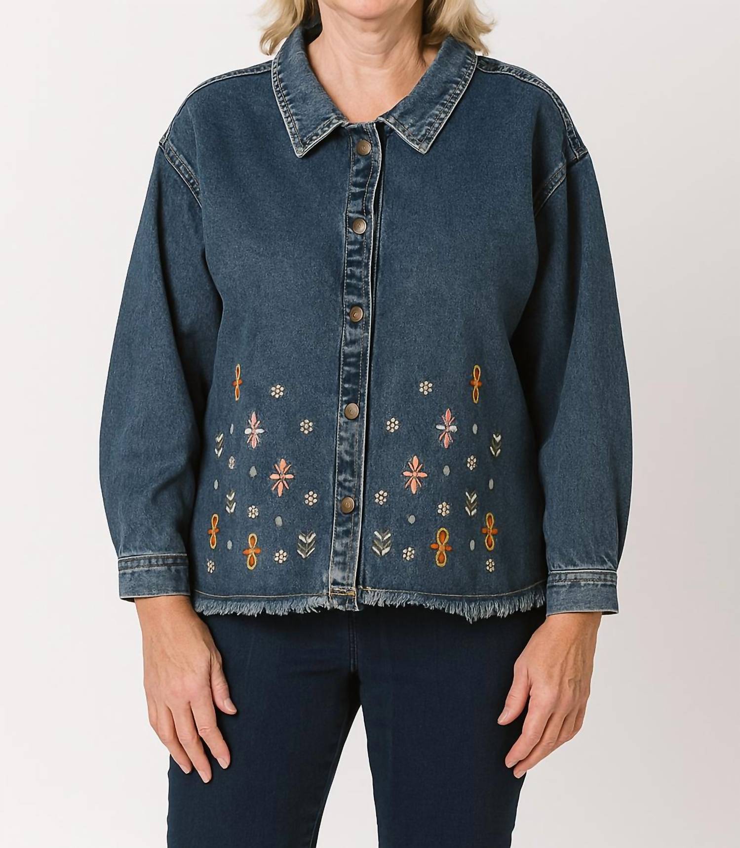 Keren Hart - Embroidered Bloom Denim Jacket