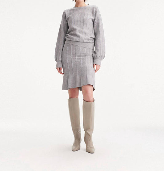 Theo The Label - Ersa Shimmer Rib Stripe Tulip Skirt