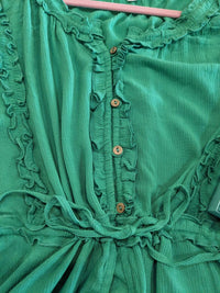 Grace and Lace Lola Frilly Button Front Top in spring green - women's blouse - view 6