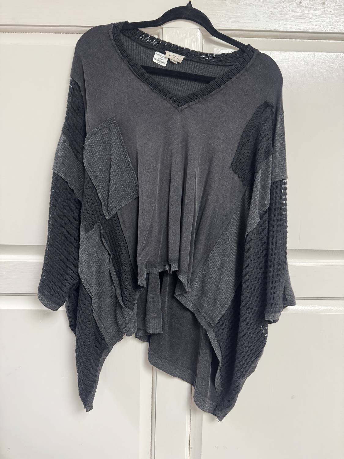 Pol - Women's V-neck Knit Poncho Top