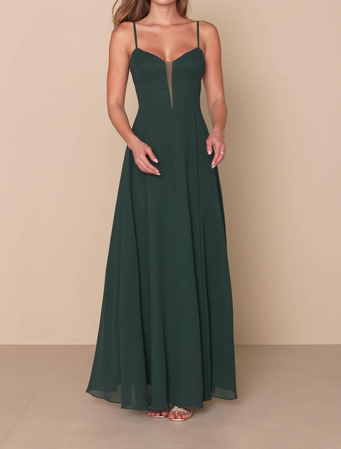 Lulus - Stunning Grace Cutout A-line Maxi Dress