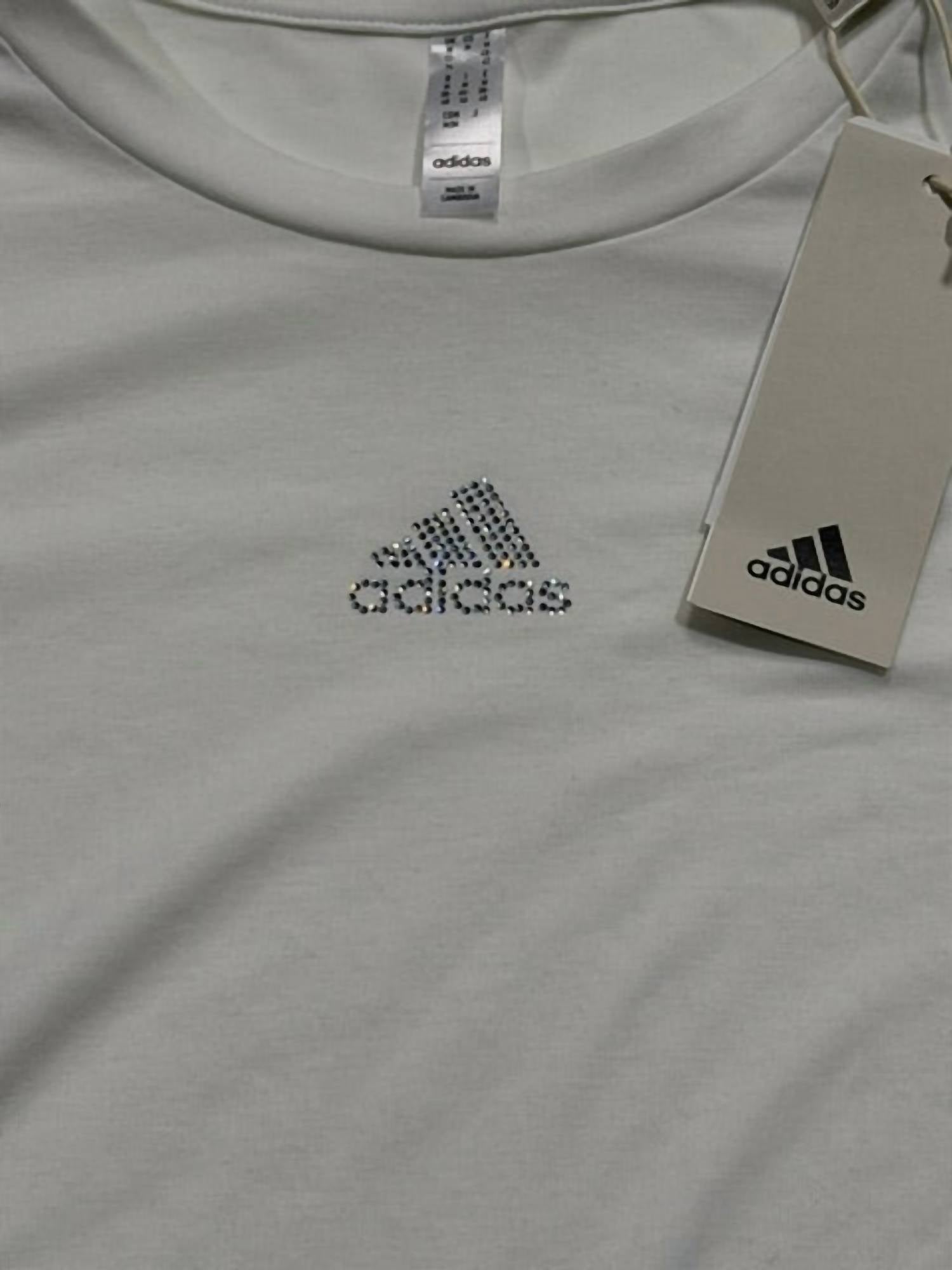 Adidas - Y2k Glam Embellished Logo Cropped T-shirt
