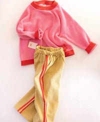 Pigeon said please Girl's Strawberry Jam Pullover in pink - kids' sweater - view 6