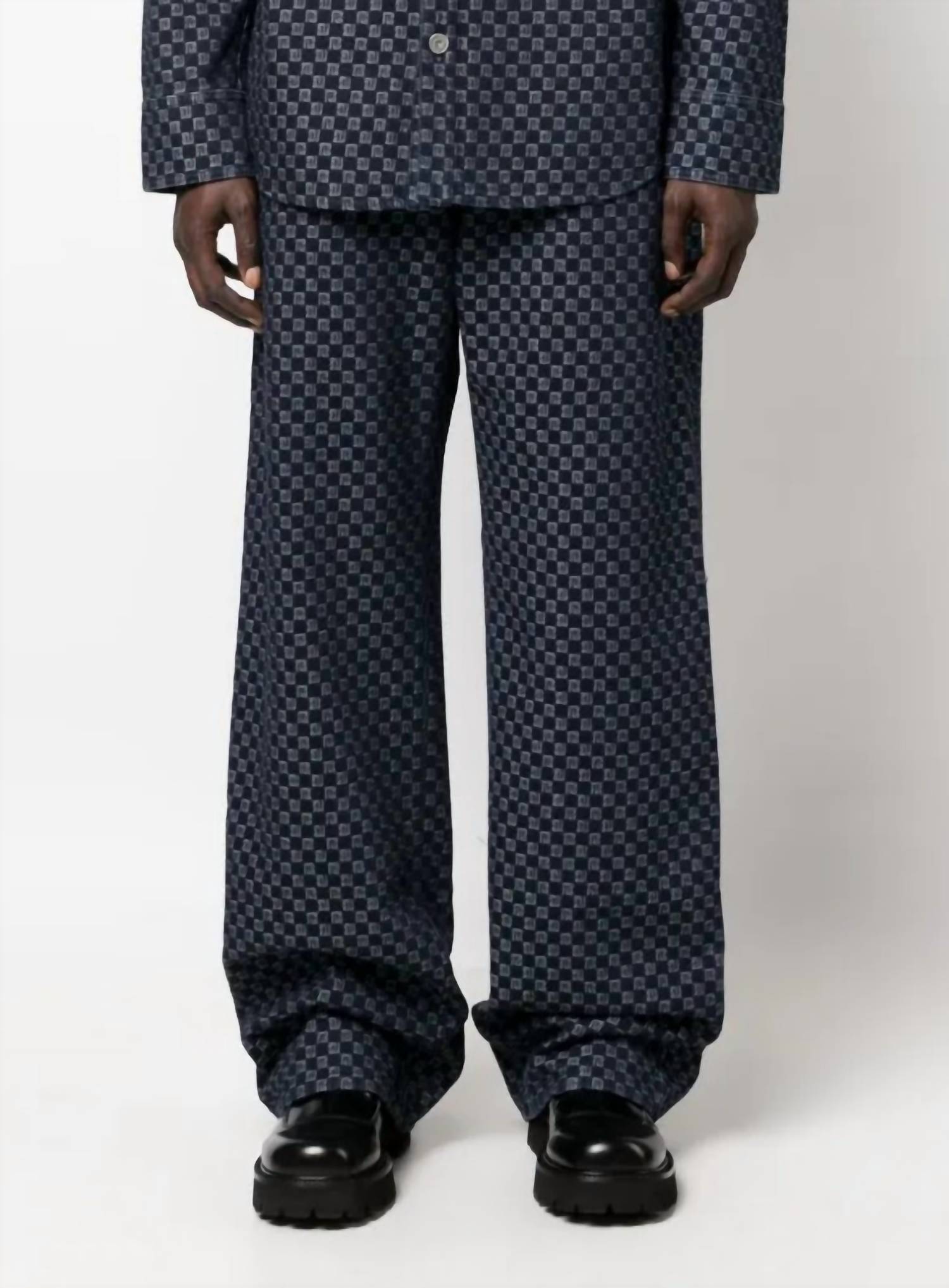 Balmain - Mini Monogram Jacquard Loose Denim Pants