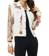 Adore - Embroidered Denim And Lace Jacket