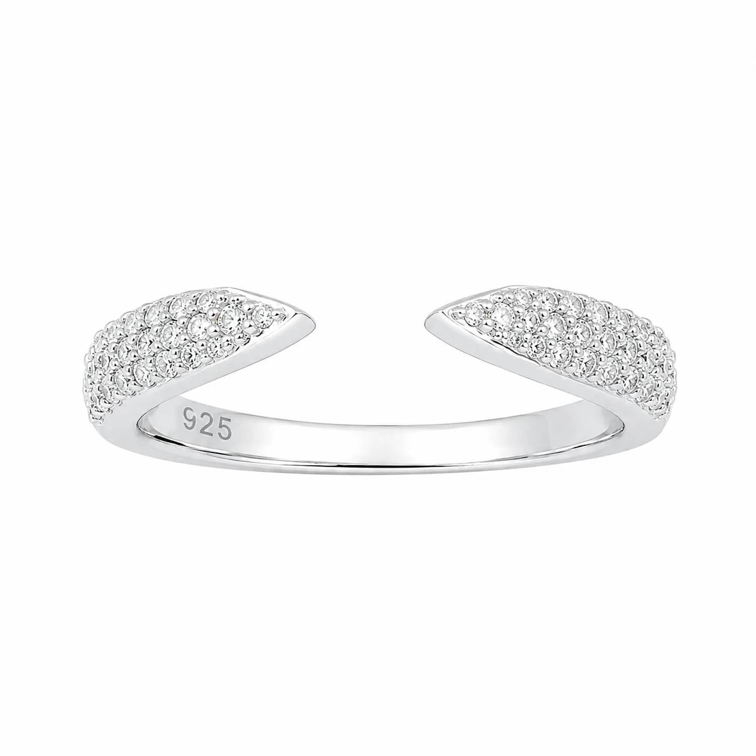 Allyanna Gifts - Women's Moissanite Pave Open Gap Wedding Ring Band