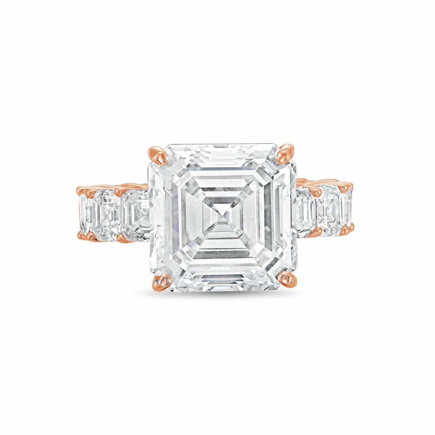 Diana M Jewels - Women's Asscher Lab-Grown Diamond Engagement Ring (12.00 Ct) - Luxe