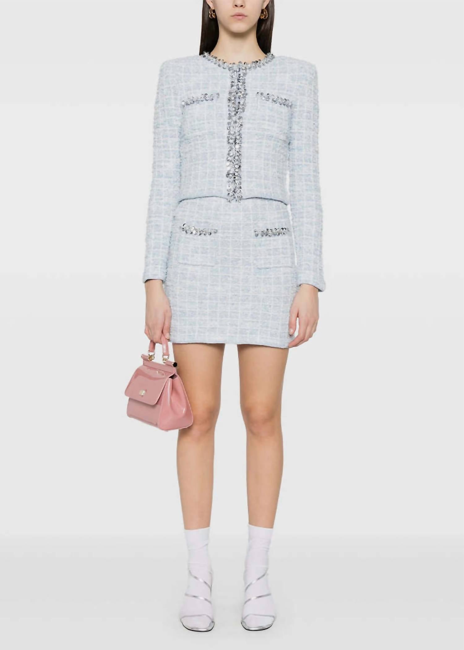 Self-Portrait - Blue Checked Cardigan