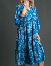 Umgee - Tiered Floral Print Tiered Dress