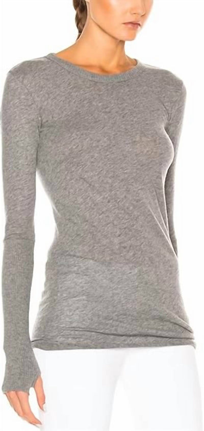 Enza Costa - CASHMERE FITTED CUFFED LONG SLEEVE CREW TOP