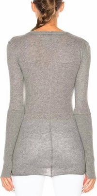 Enza Costa - CASHMERE FITTED CUFFED LONG SLEEVE CREW TOP