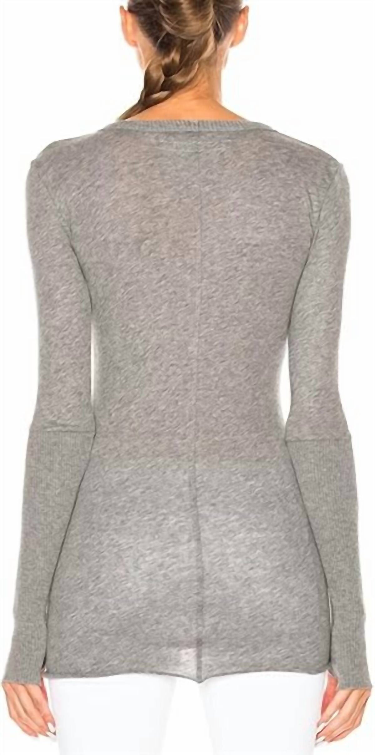 Enza Costa - CASHMERE FITTED CUFFED LONG SLEEVE CREW TOP