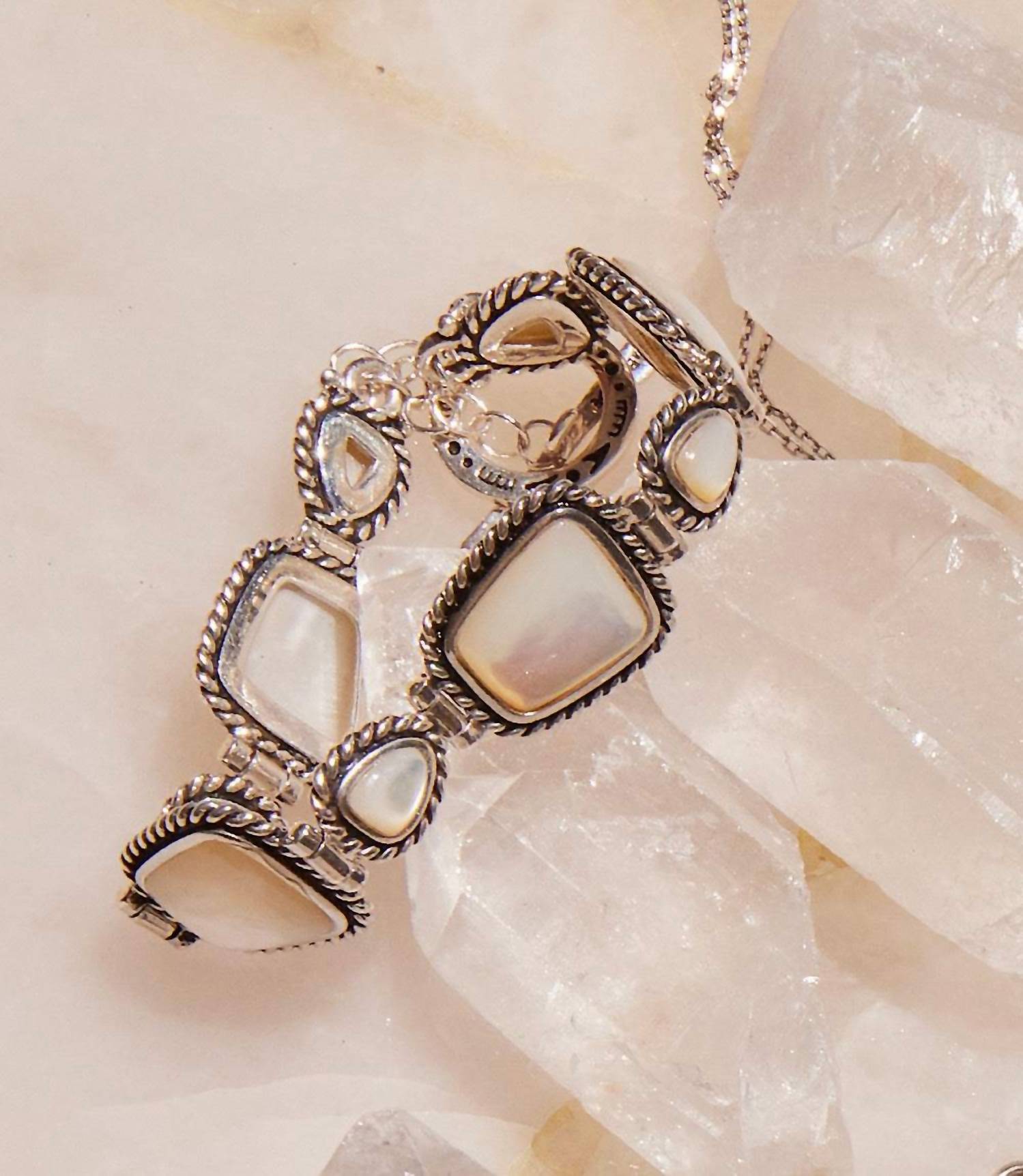 Barse Women's Toggle Bracelet in mother of pearl - women's jewelry - detail view