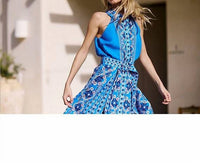Ciebon - Leena Printed Halter Midi Dress