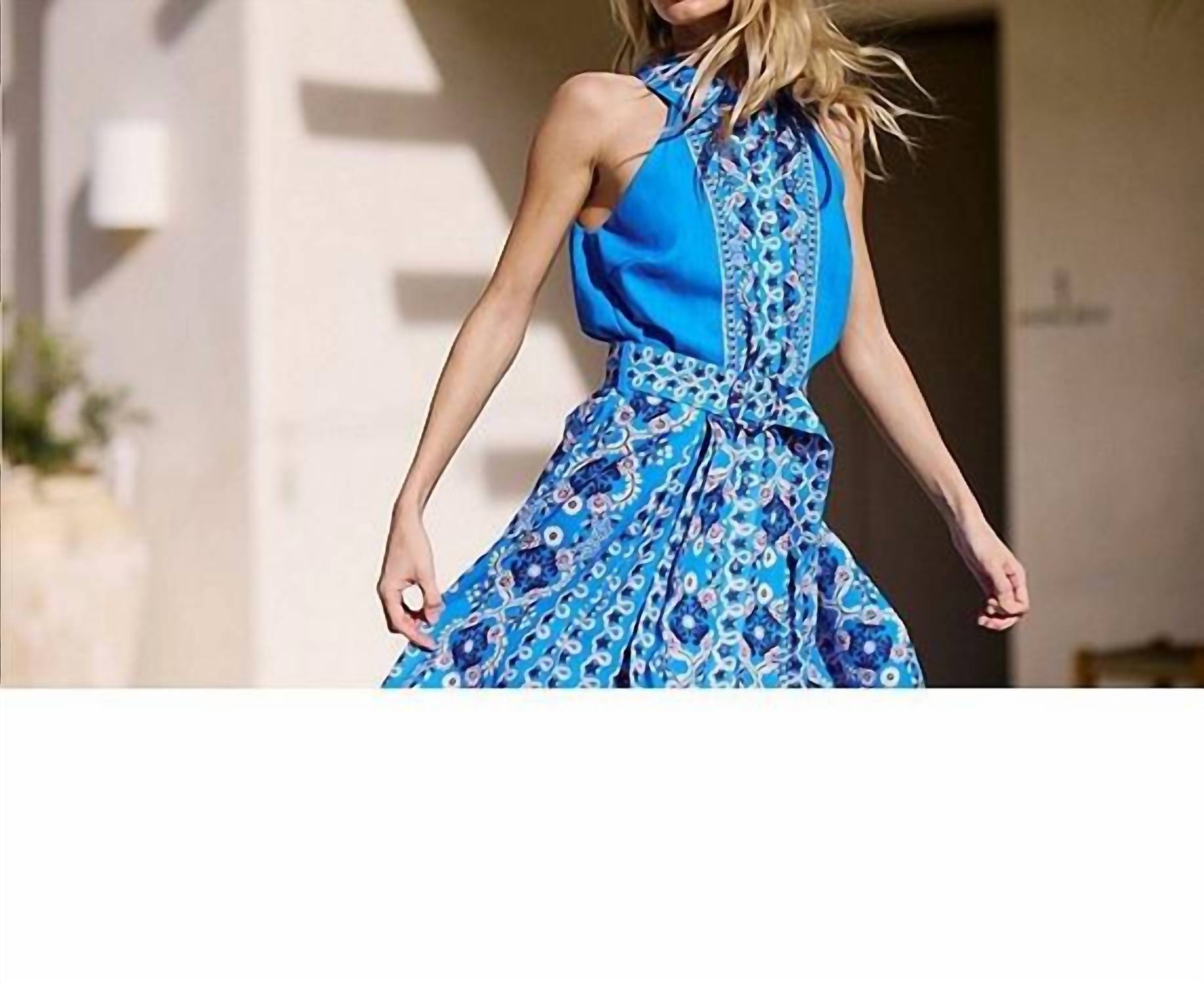 Ciebon - Leena Printed Halter Midi Dress