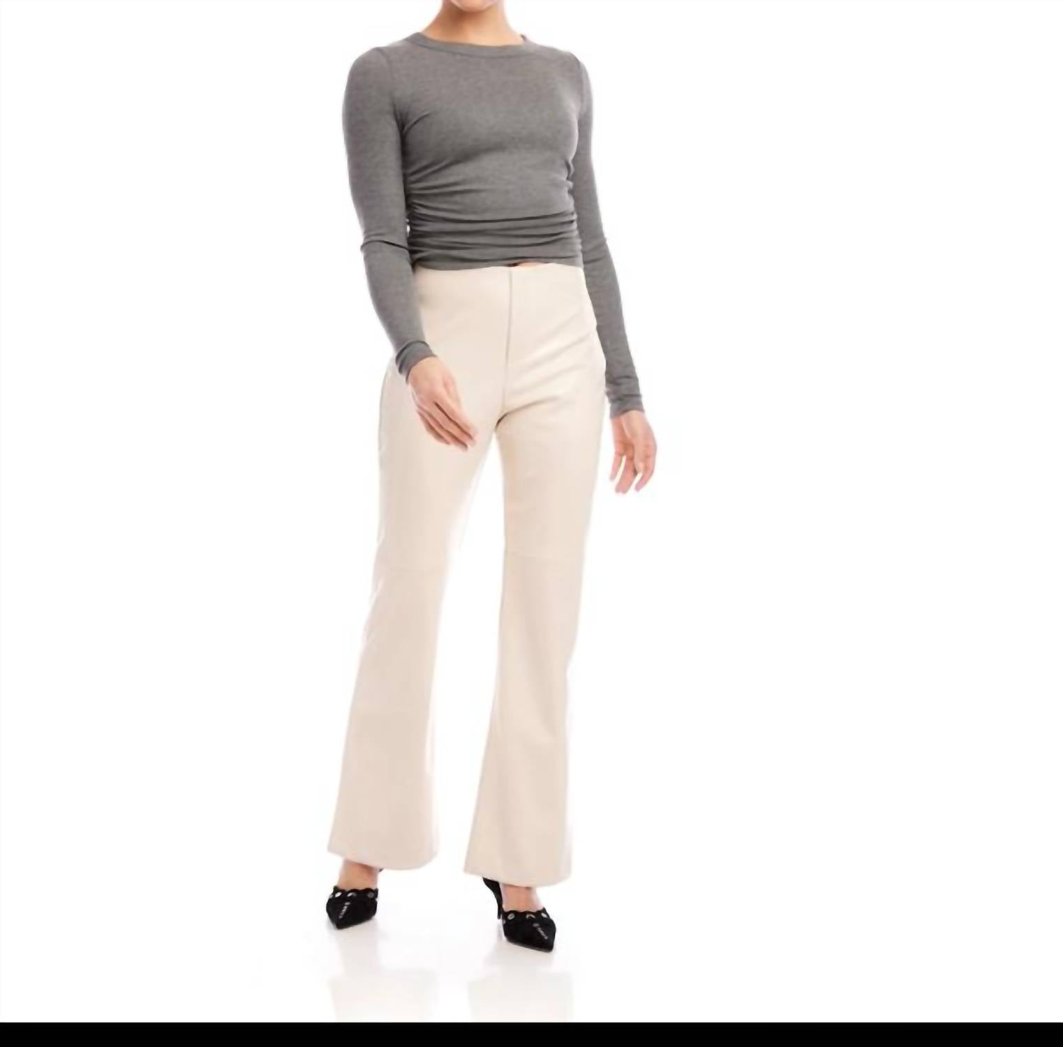 Fifteen Twenty Finley Wide Leg Pant in ecru - women's pants