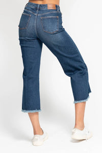 Judy Blue - Women's Marshall High Rise Button Fly Wide Leg Crop Jeans