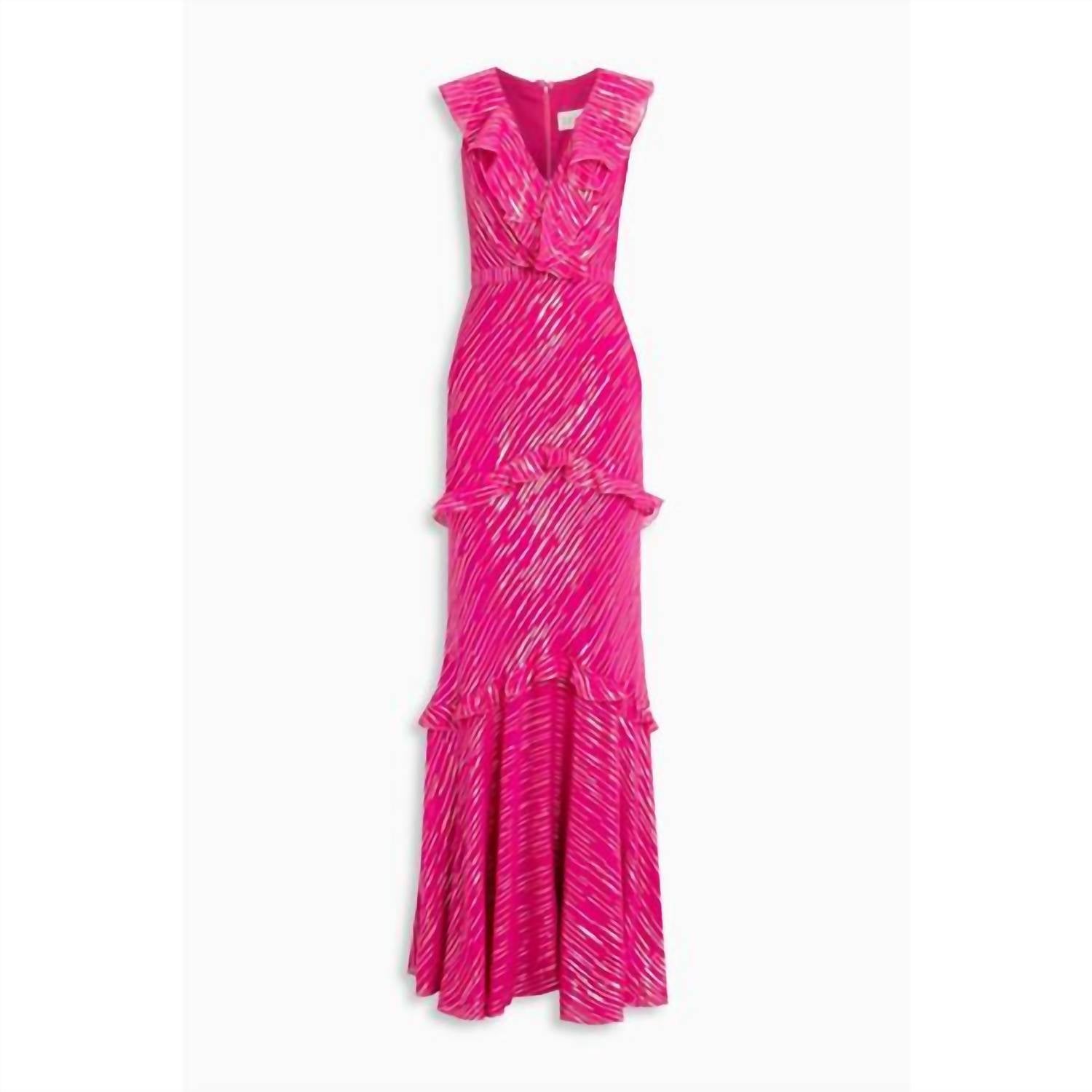 Saloni - Rita Ruffled Maxi Dress