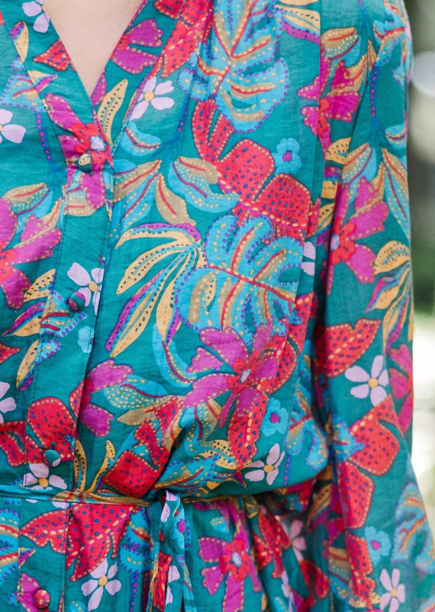 Fate - Print Tencel Blend Split Neck Dress