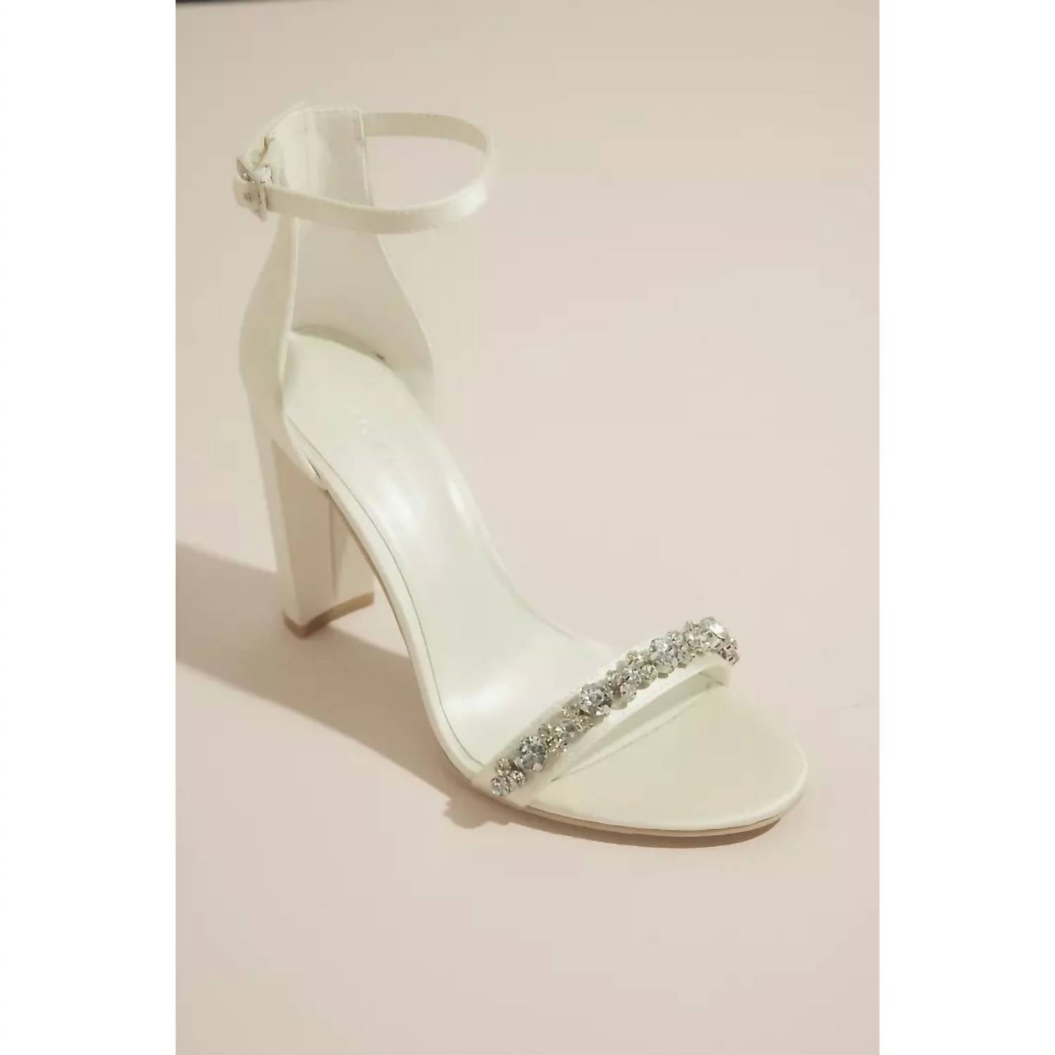 Oleg Cassini - Wowen's Removable Ankle Bow Crystal Strap Heeled Melania Sandals