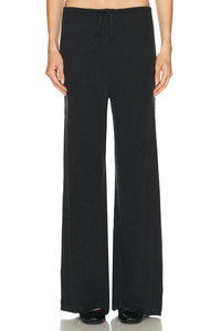 Enza Costa Cashmere Jersey Easy Drawcord Pant in charcoal - women's pants