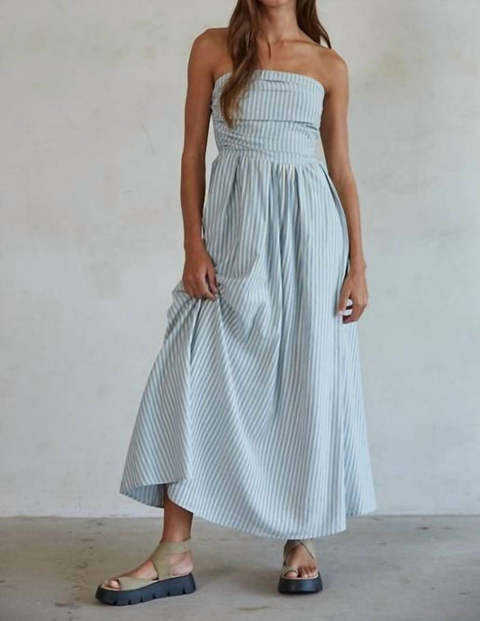 By Together - Striped Strapless Flare Maxi Dress
