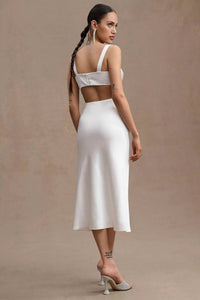 SACHIN & BABI Sierra Satin Midi Dress in white - women's dress - alternate view