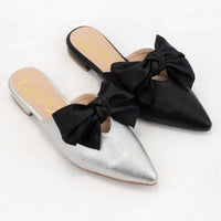 Ccocci - Women's Bow Decor Pointed-toe Mule