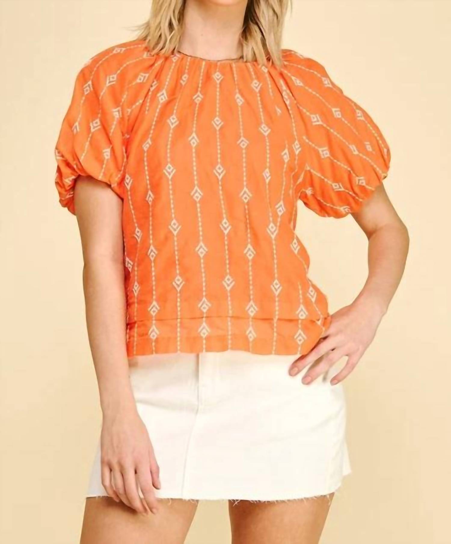 Pinch - Embroidered Detail Blouse Top