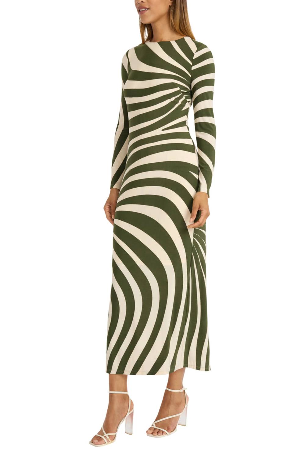 Donna Morgan - Abstract Stripe Long Sleeve Dress
