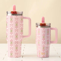 The Darling Effect - Pastel Bow Floral Tumbler - 40 Oz
