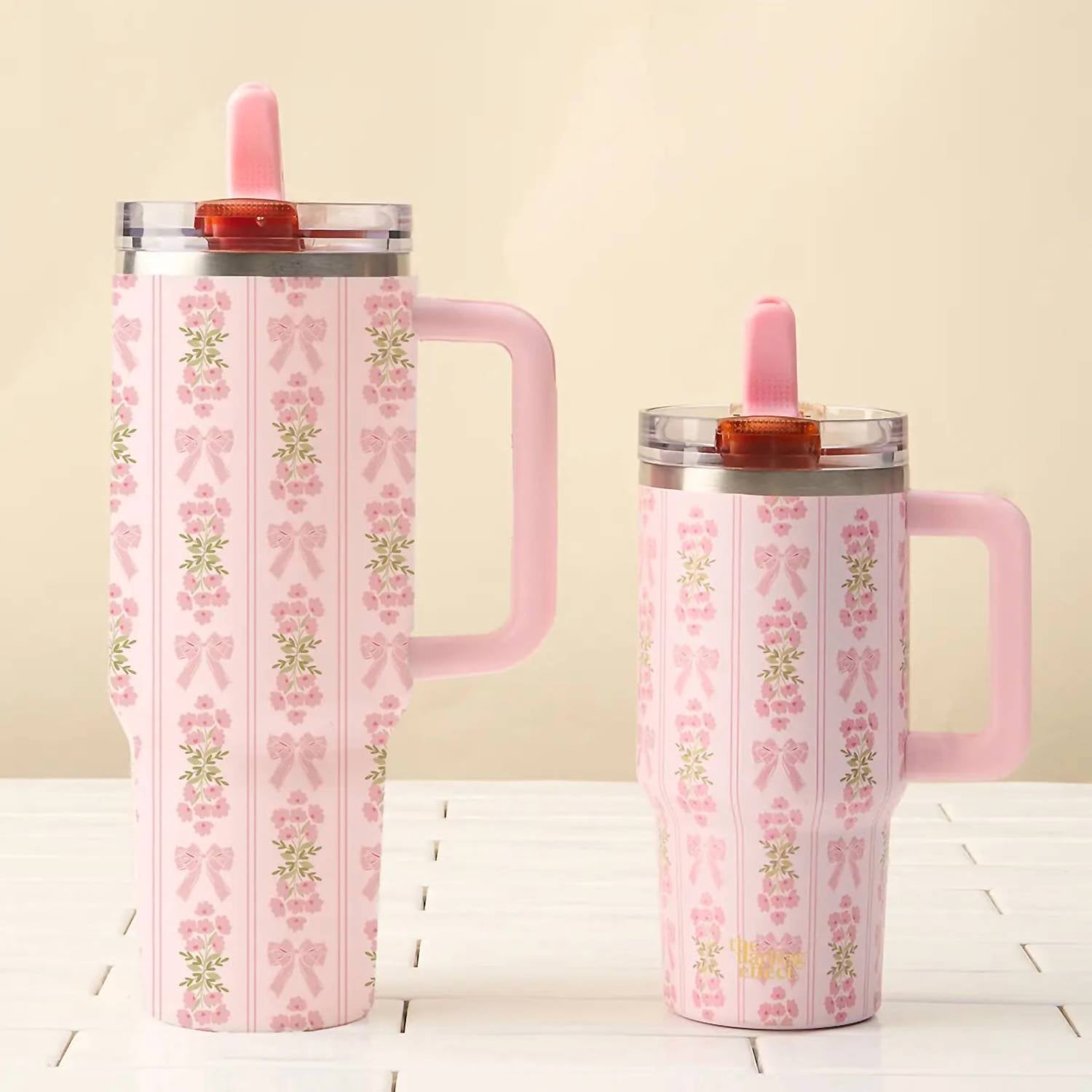 The Darling Effect - Pastel Bow Floral Tumbler - 40 Oz