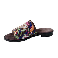 Oobash - Women's Embroidered Suede Leather Mule