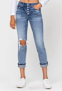 Vervet By Flying Monkey - Daisy Stretch Boyfriend Jean