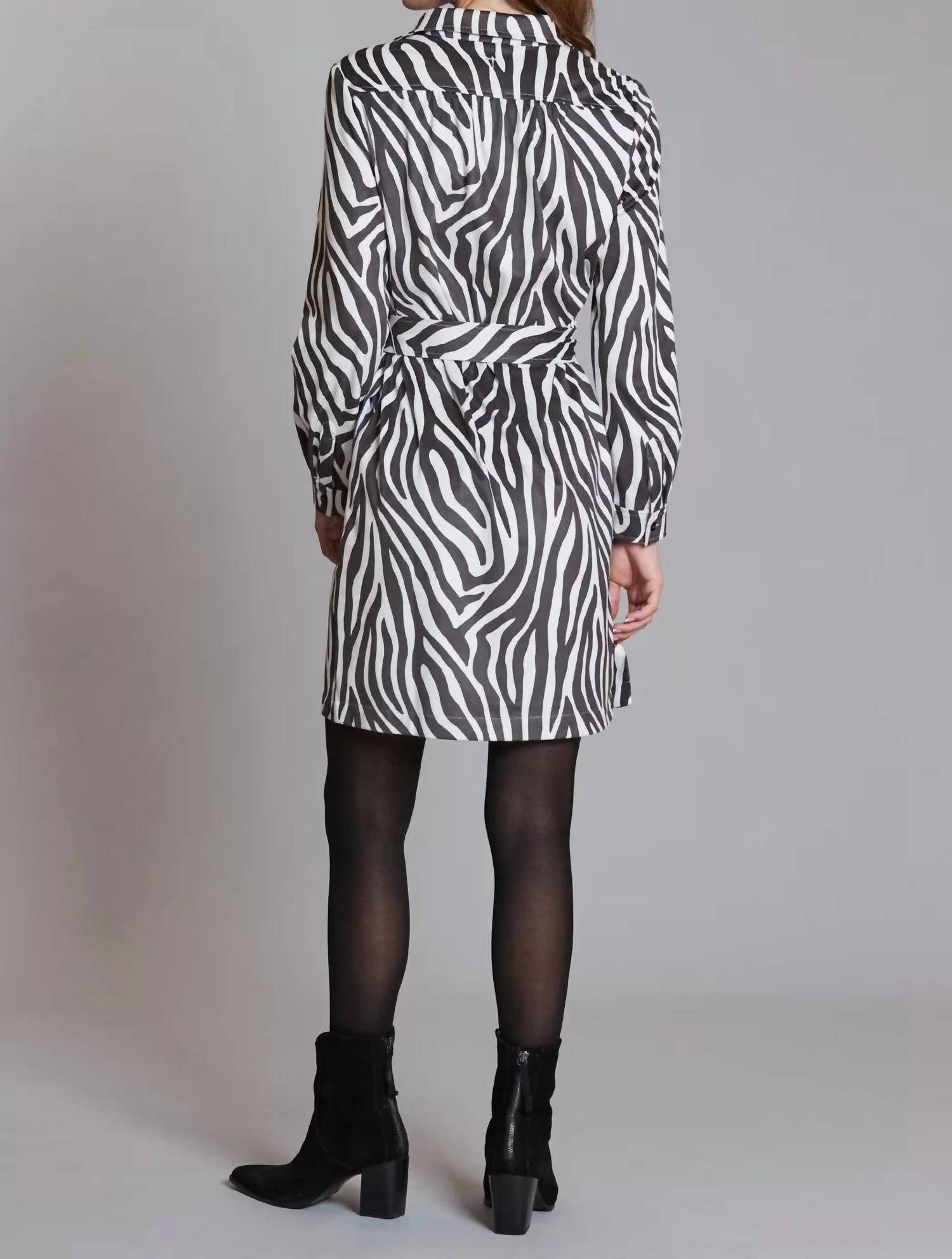 Tyler Boe - Zebra Faux Suede Shirt Dress