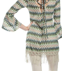 A'Reve - Back Lace Up Fringe Tunic Top