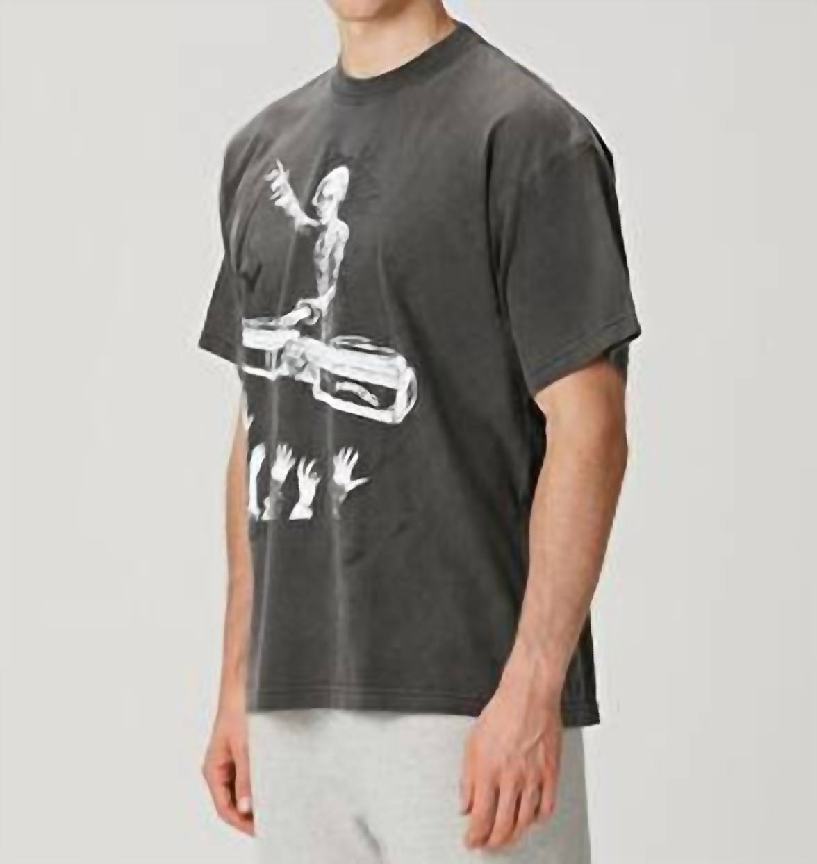 DOMREBEL Mozart Graphic Cotton T-shirt in black - men's t-shirt - detail view