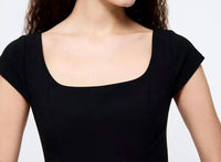 FRENCH CONNECTION Azra Twill Cap Sleeve Mini Dress in black - women's dress - alternate view