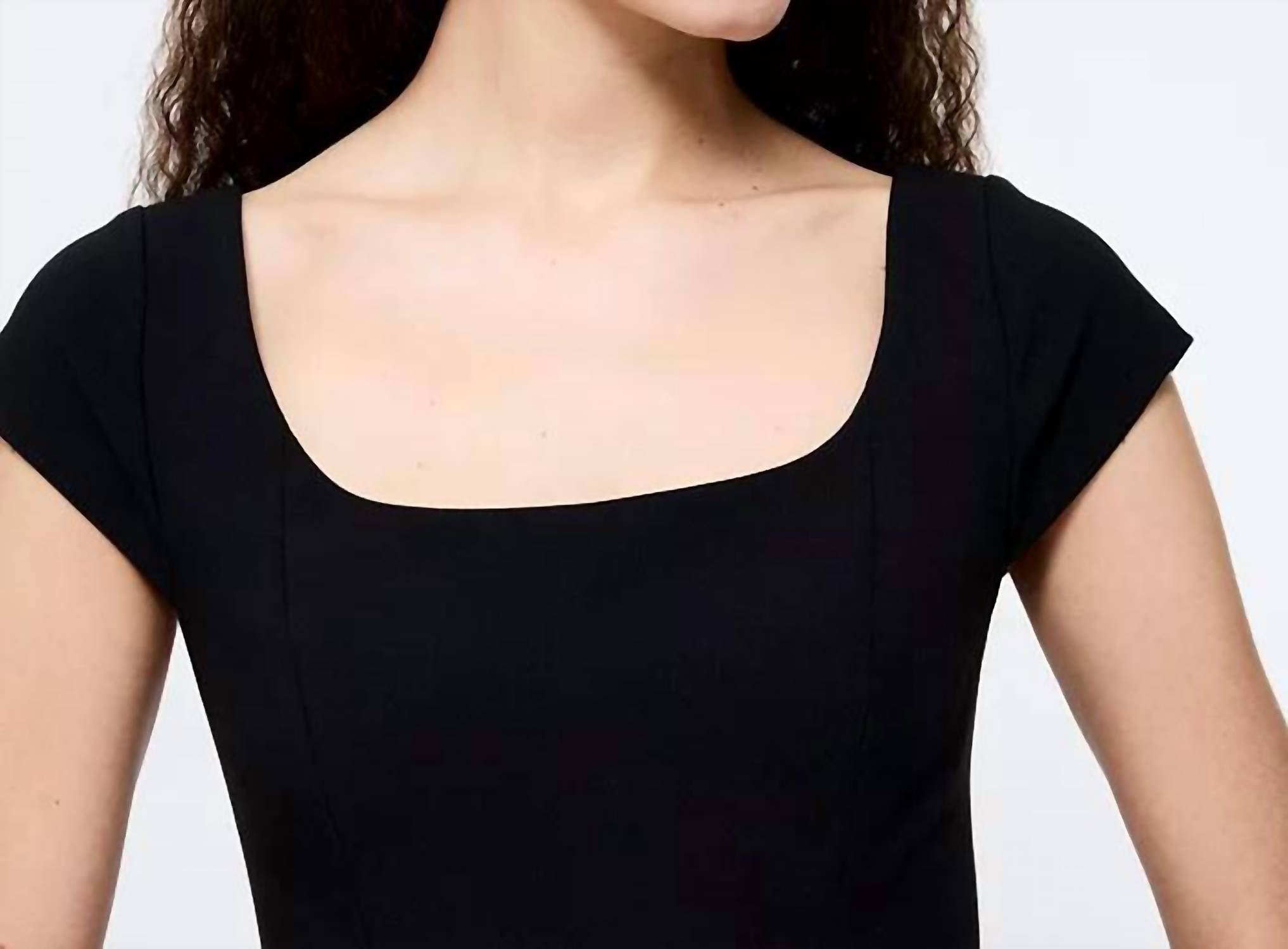 FRENCH CONNECTION Azra Twill Cap Sleeve Mini Dress in black - women's dress - alternate view