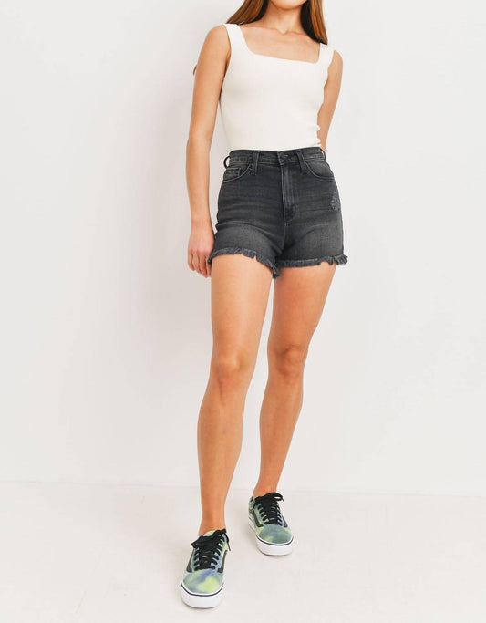 Just Black Denim - Fray Hem Shorts