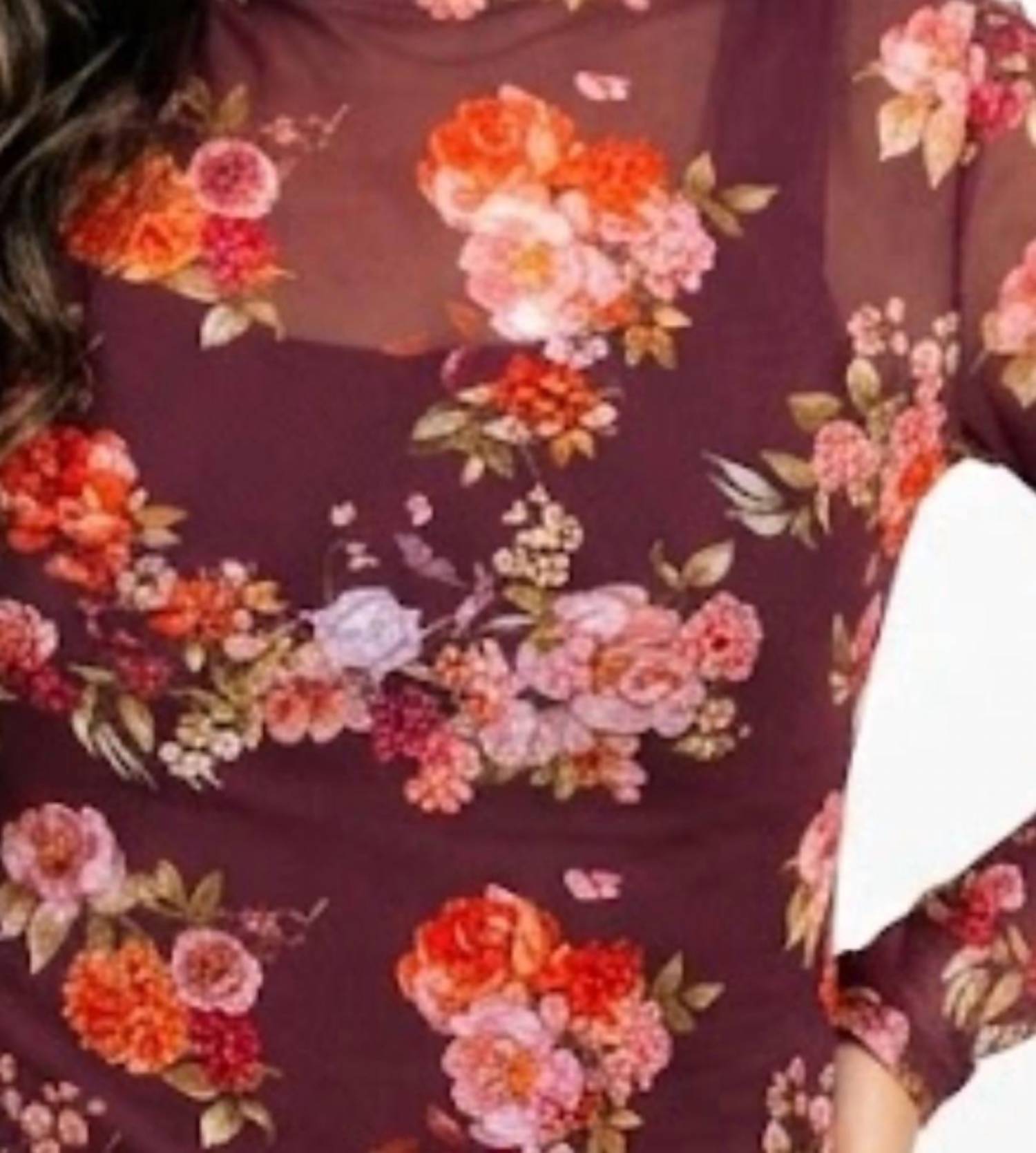 Main Strip - Floral Mesh Top